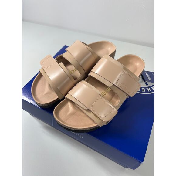 Birkenstock Uji Nubuck Leather in New Beige Sandal Slip On 39 New with Box - Picture 1 of 10